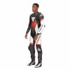 Dainese LAGUNA SECA 6 1PC závodní letní kombinéza bílá/fluo-červená vel.52